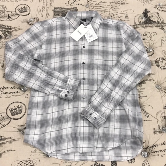 Theory Irving Slim Fit Flannel Button-Up Shirt - Picture 4 of 6